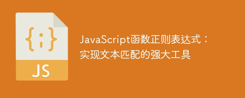 javascript函数正则表达式：实现文本匹配的强大工具