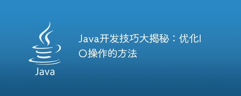 java开发技巧大揭秘：优化io操作的方法