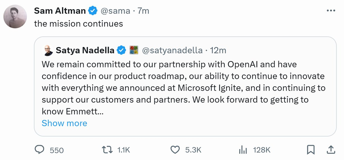 不回OpenAI了!Sam Altman和Greg全部加入微软,微软成最大赢家?