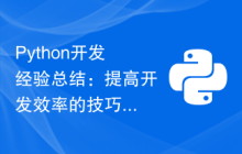 Python开发经验总结：提高开发效率的技巧和工具