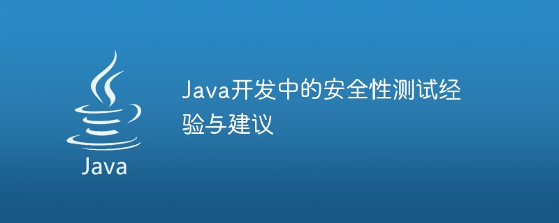 java开发中的安全性测试经验与建议
