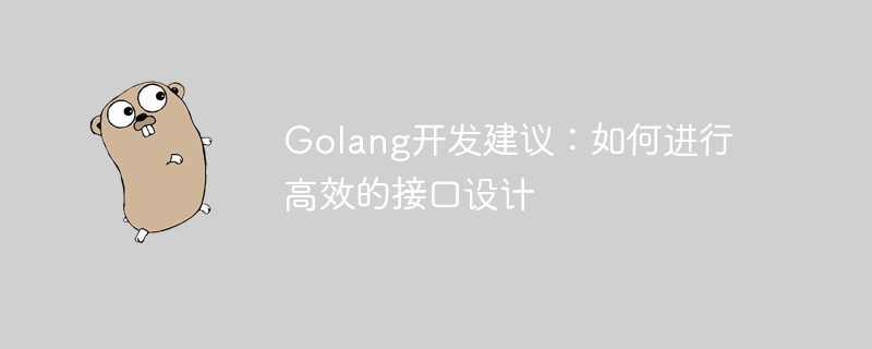 Golang开发建议：如何进行高效的接口设计