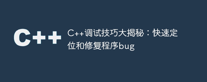 C++调试技巧大揭秘：快速定位和修复程序bug