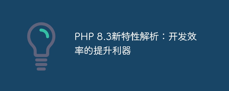 PHP 8.3新特性解析：开发效率的提升利器