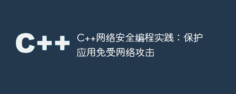 C++网络安全编程实践：保护应用免受网络攻击