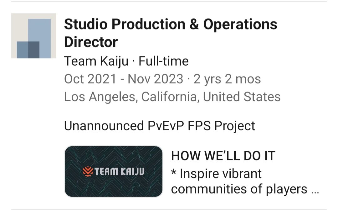 腾讯回应关闭 3A 游戏工作室 Team Kaiju：相关人士已转入天美新项目