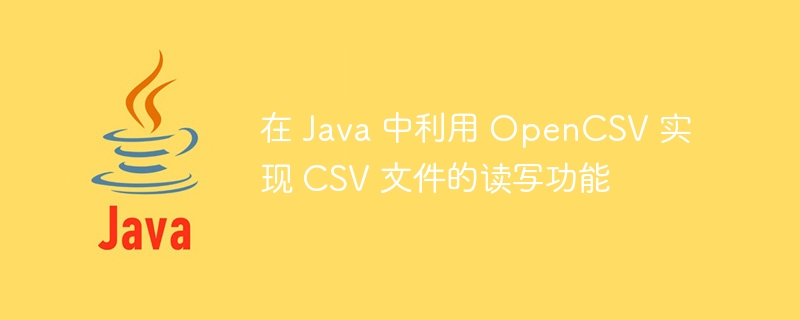 在 Java 中利用 OpenCSV 实现 CSV 文件的读写功能
