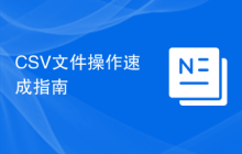 CSV文件操作速成指南
