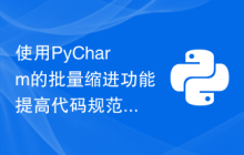 使用PyCharm的批量缩进功能提高代码规范性