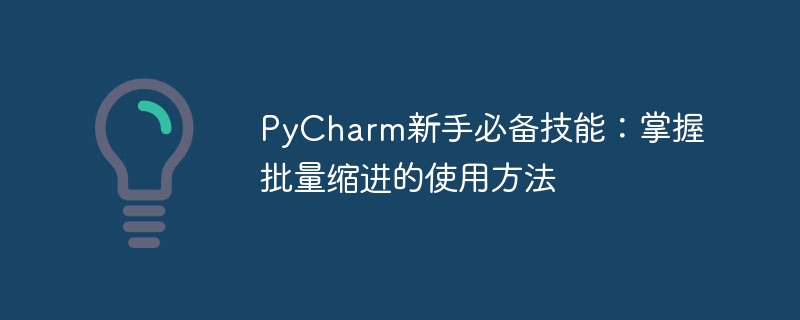 PyCharm新手必备技能：掌握批量缩进的使用方法