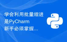 学会利用批量缩进是PyCharm新手必须掌握的技能