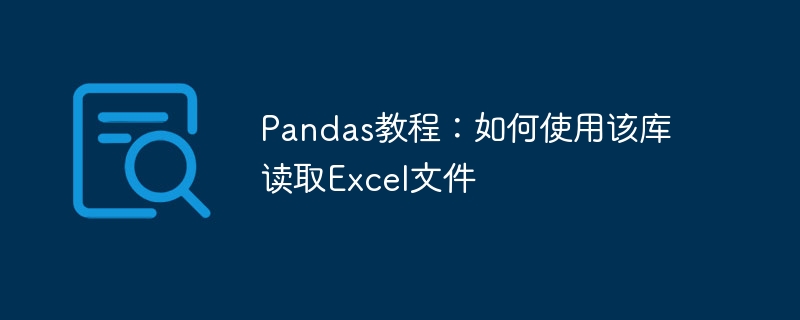 pandas教程：如何使用该库读取excel文件