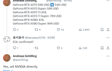 英伟达停产 RTX 4080 和 4070 Ti 显卡，为 SUPER 新品让位