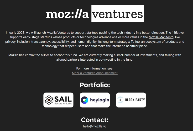 火狐浏览器 firefox 开发组织 mozilla 成立风险投资基金，拿出 3500 万美元支持初创企业
