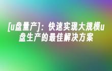 [u盘批量生产]：高效实现大规模u盘生产的最佳解决方案