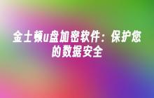 金士顿U盘数据保护软件：确保您的数据安全