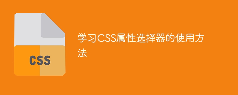 学习CSS属性选择器的使用方法