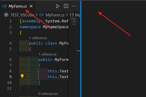 How to open double column layout in Vscode