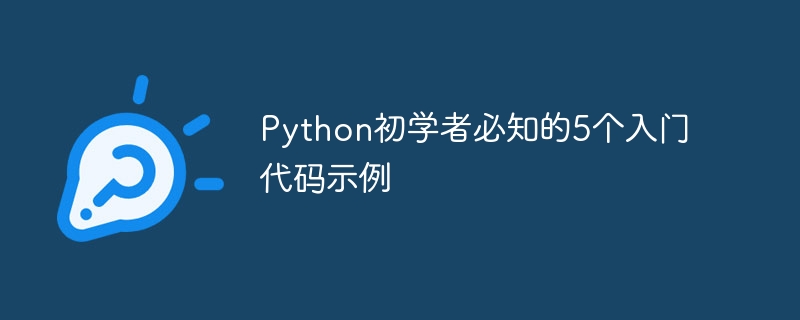 Python初学者必知的5个入门代码示例