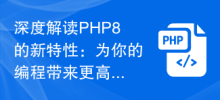 An in-depth interpretation of the new features of PHP8: bringing a more efficient experience to your programming