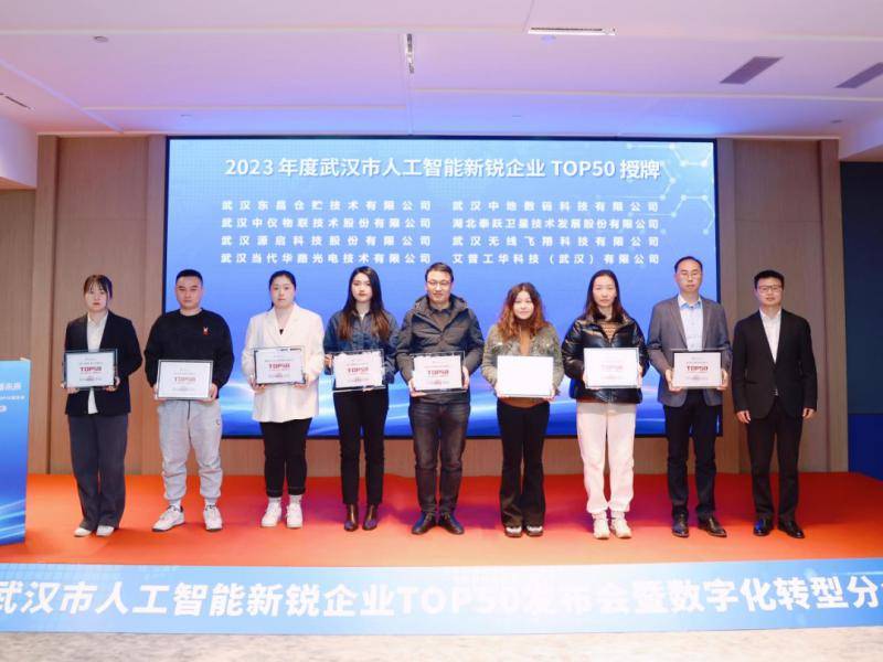 2023年度武汉市人工智能领域新兴企业TOP50中地数码榜上有名