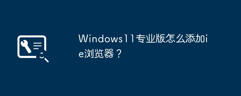 windows11专业版怎么添加ie浏览器？