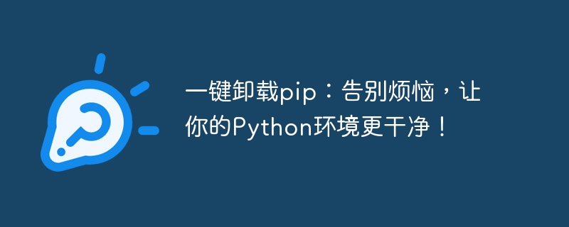 一键卸载pip：告别烦恼，让你的python环境更干净！