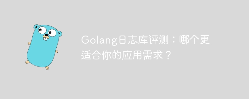 golang日志库评测：哪个更适合你的应用需求？