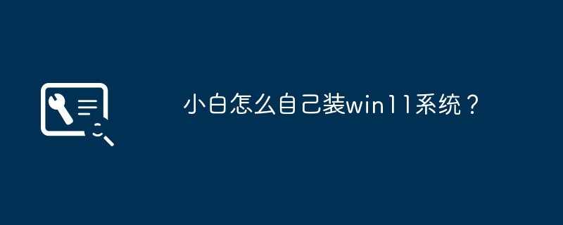 小白怎么自己装win11系统？