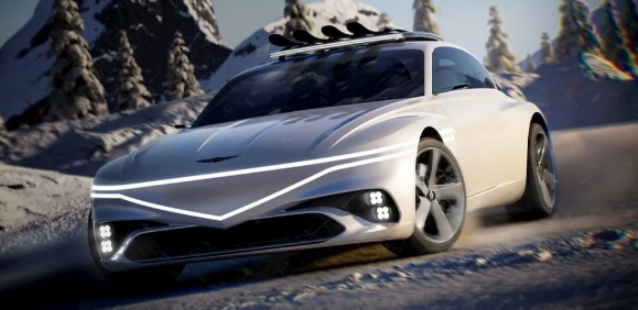 捷尼赛思X Snow Speedium EV雪地概念车亮相，预示品牌未来电动设计新趋势