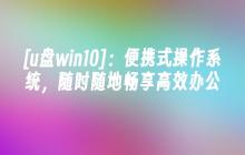 随身携带的Win10 U盘：高效办公的便携式操作系统