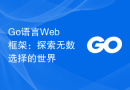 Go语言Web框架：探索无数选择的世界