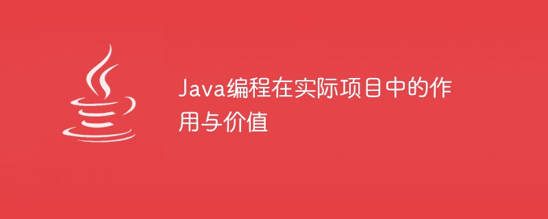 java编程在实际项目中的作用与价值