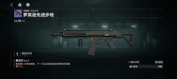 《少女前线2:追放》罗宾逊先进步枪属性一览