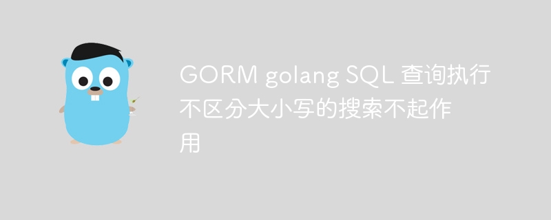 gorm golang sql 查询执行不区分大小写的搜索不起作用