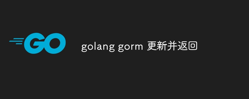 golang gorm 更新并返回