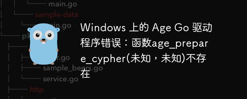 windows 上的 age go 驱动程序错误：函数age_prepare_cypher(未知，未知)不存在