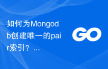 如何为Mongodb创建唯一的pair索引？
