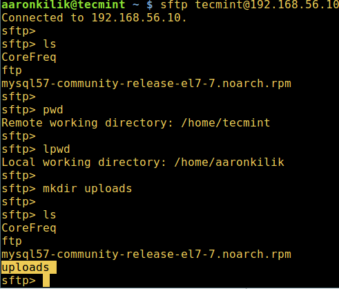 Linux下使用sftp命令进行安全的文件传输
