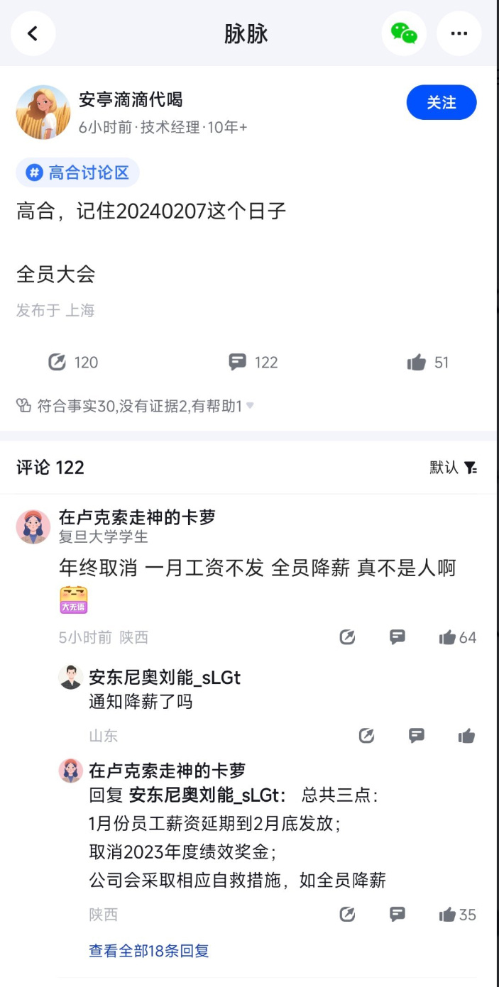 高合汽车回应薪水缓发、高管主动降薪:确有其事