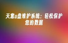 天意u盘维护系统:轻松保护您的数据
