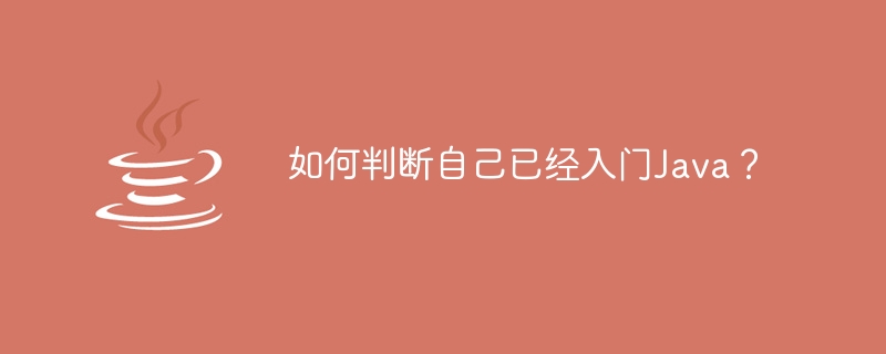 如何判断自己已经入门java？