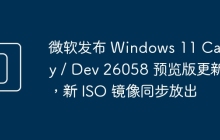 微软发布 Windows 11 Canary / Dev 26058 预览版更新,新 ISO 镜像同步放出