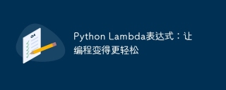 Python Lambda表达式:让编程变得更轻松