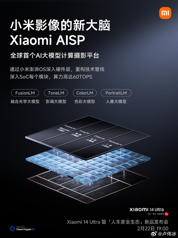 卢伟冰宣布小米影像大脑升级为Xiaomi AISP：前所未见