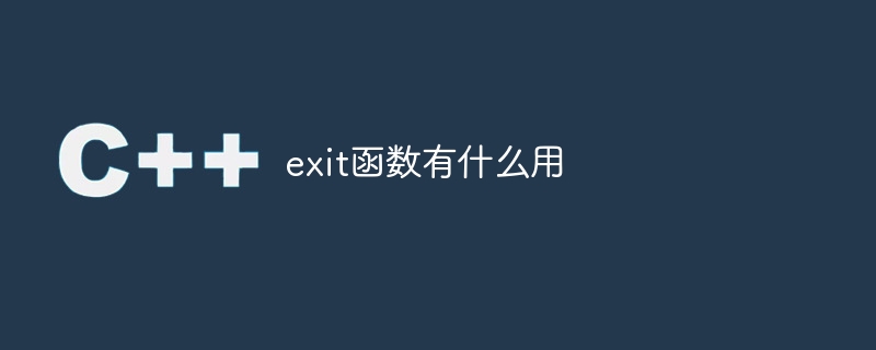exit函数有什么用
