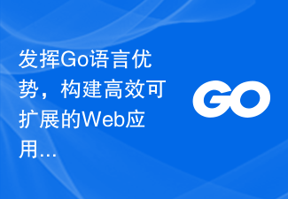 发挥Go语言优势，构建高效可扩展的Web应用
