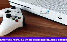 下载Xbox内容时出现错误0x87e107d1