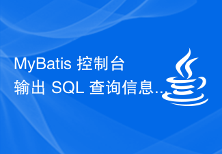 MyBatis console outputs SQL query information