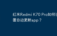 红米Redmi K70 Pro如何设置自动更新app?